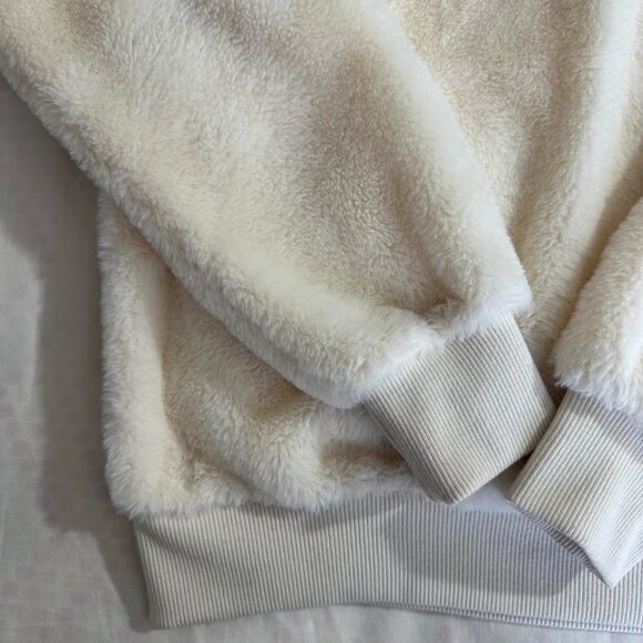 Nine West Women's Furry Cream Quarter Zip Up - Picture 4 of 4